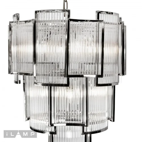 Люстра подвесная Tribeca MD0276-11 iLamp прозрачная на 11 ламп, основание никель в стиле американский современный  фото 4