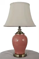 Настольная лампа Gustavo E 4.1 P Arti Lampadari бежевая 1 лампа, основание розовое керамика в стиле прованс классический 