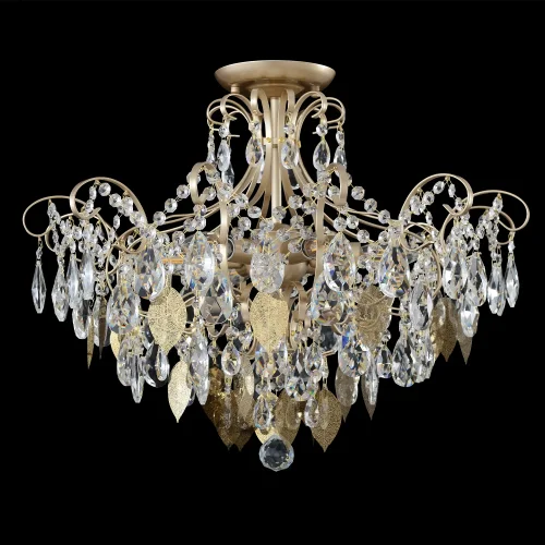 Люстра потолочная ESMIRALDA PL6 GOLD Crystal Lux прозрачная на 6 ламп, основание золотое в стиле арт-деко фото 2