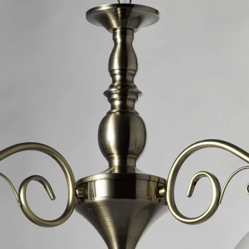 Люстра подвесная Олимп 318014603 DeMarkt белая на 3 лампы, основание античное бронза в стиле классический  фото 7