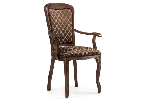 Деревянный стул Клето орех / коричневый 450687 Woodville, коричневый/ткань, ножки/массив бука дерево/орех, размеры - ****580*600