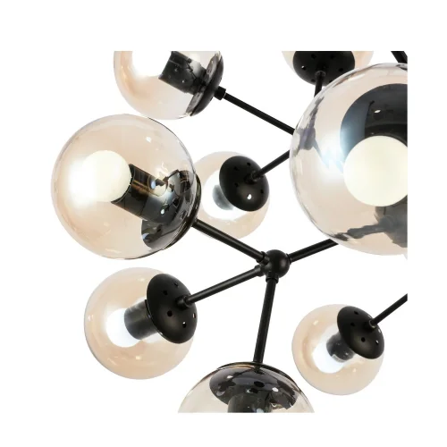 Люстра подвесная Lacotta SLE154913-18 Evoluce янтарная на 18 ламп, основание чёрное в стиле лофт шар фото 3