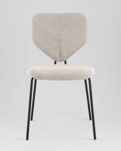 Стул обеденный Masey, бежевый УТ000039579 Stool Group, бежевый/рогожка, ножки/металл/чёрный, размеры - ***** фото 2