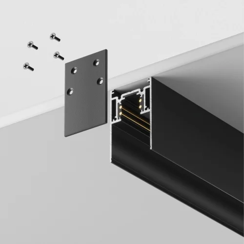 Шинопровод трек накладной 1м Magnetic track system Gravity TRX010-411B Maytoni чёрный в стиле современный для светильников серии Magnetic track system Gravity шинопровод подвесной накладной gravity магнитная магнитный фото 3