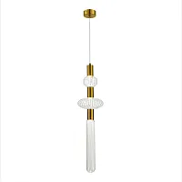 Светильник подвесной LED Tacche SL6117.203.03 ST-Luce прозрачный 3 лампы, основание латунь в стиле современный 