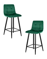 Стул полубарный набор 2 шт. SET-2 8078-1-LML OLIVIA, цвет сиденья зелёный велюр (108-64), черные матовые ножки Dobrin, /велюр, ножки/металл/чёрный, размеры - *940***430*520 Стул полубарный набор 2 шт. SET-2 8078-1-LML OLIVIA, цвет сиденья зелёный велюр (108-64), черные матовые ножки Dobrin, /велюр, ножки/металл/чёрный, размеры - *940***430*520