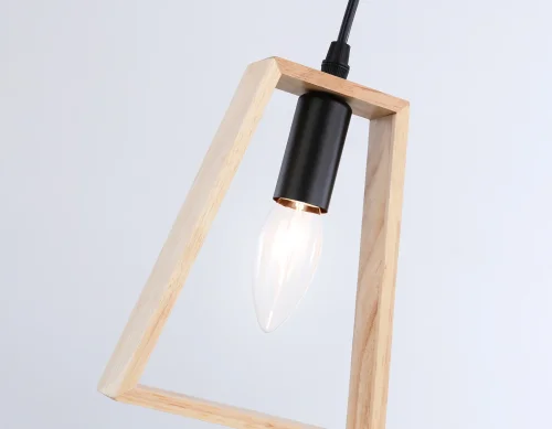 Светильник подвесной TR80497 Ambrella light бежевый без плафона 1 лампа, основание чёрное в стиле лофт кантри  фото 6