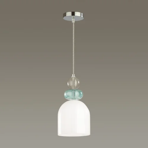 Светильник подвесной Gillian 5235/1B Lumion белый 1 лампа, основание хром в стиле современный  фото 3