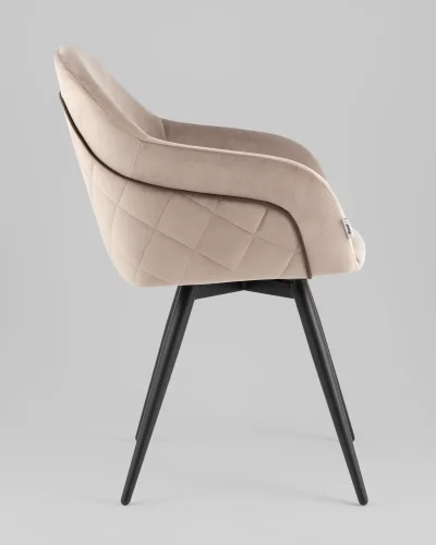 Стул вращающийся Новел New велюр серо-коричневый УТ000040035 Stool Group, коричневый бежевый/велюр, ножки/металл/чёрный, размеры - ***** фото 3