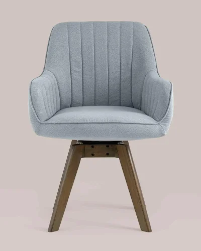 Стул обеденный вращающийся MANS, серый УТ000017374 Stool Group, серый/ткань, ножки/дерево/коричневый бежевый, размеры - *820***610*620 фото 5