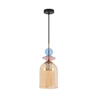 Светильник подвесной Irime 8298/1A Lumion янтарный на 1 лампу, основание чёрное в стиле современный 