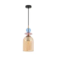 Светильник подвесной Irime 8298/1A Lumion янтарный на 1 лампу, основание чёрное в стиле современный 