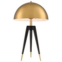 Настольная лампа 482-404-02 Velante матовая золото на 2 лампы, основание чёрное металл в стиле лофт современный 