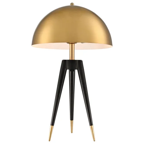 Настольная лампа 482-404-02 Velante матовая золото на 2 лампы, основание чёрное металл в стиле лофт современный 