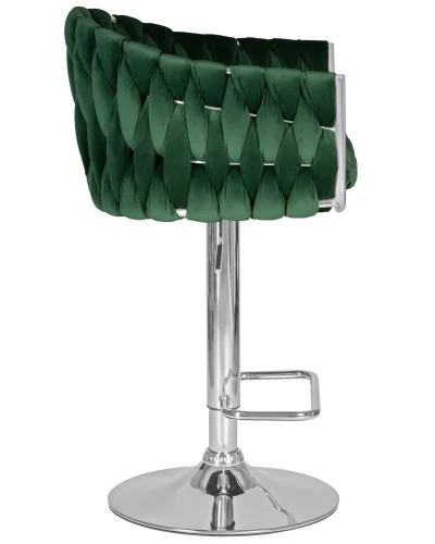 Стул барный 9692-LM MARCEL, цвет сиденья зеленый велюр (MJ9-88), цвет основания хромированная сталь Dobrin, зелёный/велюр, ножки/металл/хром, размеры - 890*1100***550*490 фото 3