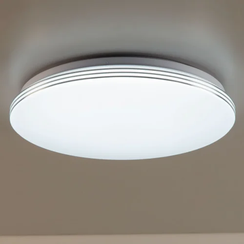 Светильник потолочный LED с пультом Симпла CL714480G Citilux белый 1 лампа, основание хром белое в стиле современный хай-тек с пультом фото 4