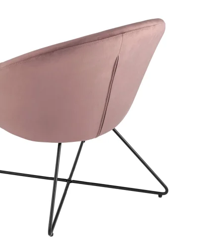 Кресло Колумбия, велюр, пыльно-розовый УТ000006619 Stool Group, розовый/велюр, ножки/металл/чёрный, размеры - ****700*660мм фото 6