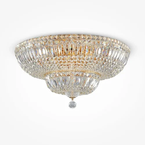 Люстра хрустальная Basfor DIA100-CL-16-G Maytoni прозрачная на 16 ламп, основание золотое в стиле классический  фото 2