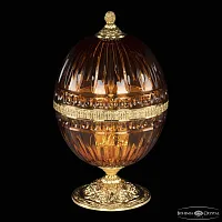 Настольная лампа 5680L/22 G Amber/M-1G Bohemia Ivele Crystal янтарная 3 лампы, основание золотое металл в стиле классический 
