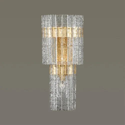 Бра Merkale 4938/3W Odeon Light прозрачный на 3 лампы, основание матовое золото в стиле современный фото 5