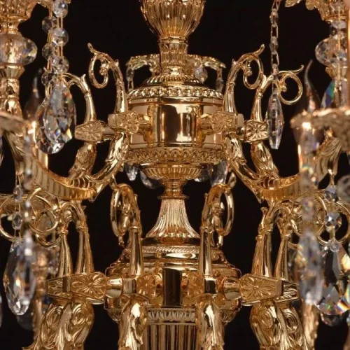 Люстра подвесная Габриэль 491013115 Chiaro без плафона на 15 ламп, основание латунь золотое в стиле классический  фото 11