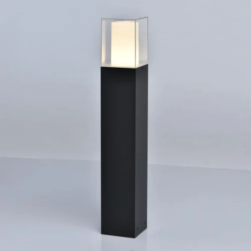 Парковый светильник LED Меркурий 807043401 DeMarkt уличный IP44 серый на 1 лампу, плафон прозрачный в стиле современный LED фото 6