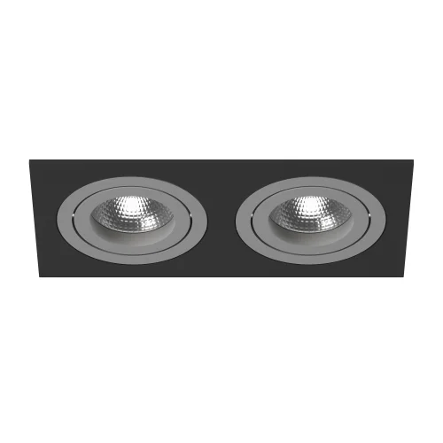 Светильник точечный Intero 16 Double Quadro i5270909 Lightstar серый 2 лампы, основание чёрное в стиле хай-тек современный 
