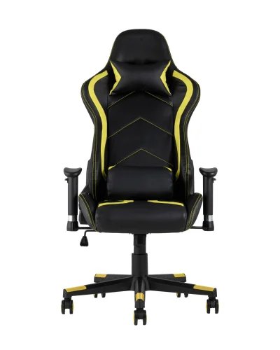 Кресло спортивное TopChairs Cayenne желтое УТ000004603 Stool Group, жёлтый/экокожа, ножки/металл/чёрный, размеры - ****640*530 фото 2