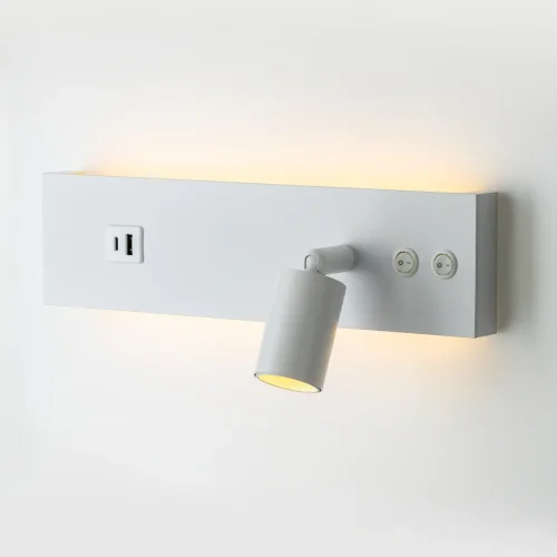 Бра с выключателем LED USB Декарт CL704460 Citilux белый на 1 лампу, основание белое в стиле современный хай-тек для чтения usb фото 2