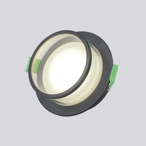 Светильник точечный CLT 061C1 BL Crystal Lux прозрачный на 1 лампу, основание чёрное в стиле современный круглый фото 4