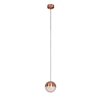 Светильник подвесной LED Luna 4371-1P Favourite прозрачный на 1 лампу, основание розовое золотое в стиле современный 