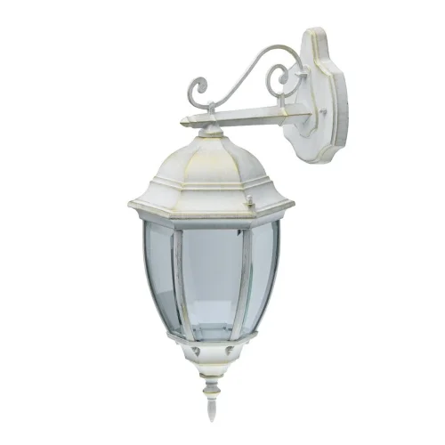 Настенный светильник Фабур 804020901 DeMarkt уличный IP44 белый 1 лампа, плафон прозрачный в стиле классический E27