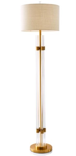 Торшер 0768FL-1AB Milosh Tendence  белый 1 лампа, основание бронзовое в стиле современный американский
