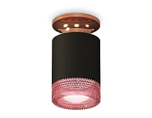 Светильник накладной Techno spot XS6302182 Ambrella light чёрный розовый 1 лампа, основание золотое в стиле современный круглый