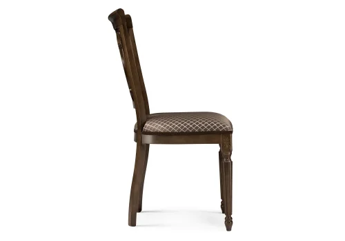 Деревянный стул Лино орех / ромб 494211 Woodville, коричневый/ткань, ножки/массив бука/орех, размеры - ****480*560 фото 3