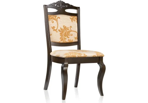 Деревянный стул Demer cappuccino A2 1838 Woodville, бежевый/ткань, ножки/дерево/коричневый капучино, размеры - ****510*600