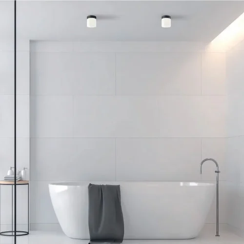 Светильник накладной Cayo 8055-NW Nowodvorski белый на 1 лампу, основание чёрное в стиле современный круглый фото 2