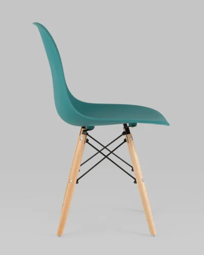 Стул EAMES, темно-бирюзовый 4шт. (набор) УТ000037611 Stool Group, /, ножки/массив бука/бежевый, размеры - *815***460*530 фото 9