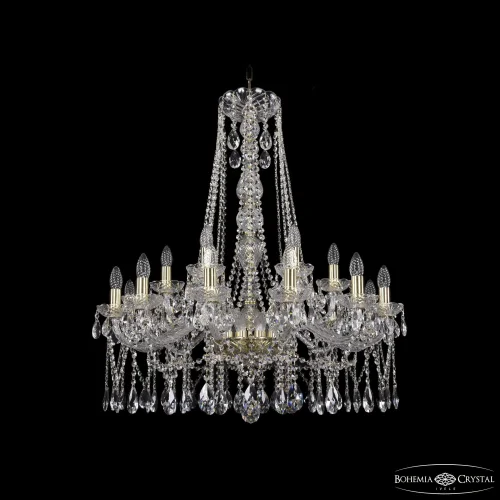 Люстра подвесная 1413/12+6/300/h-95 G Bohemia Ivele Crystal без плафона на 18 ламп, основание золотое в стиле классический sp