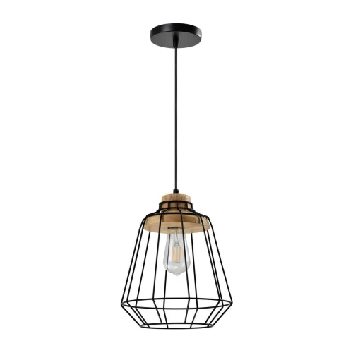 Светильник подвесной Hozy V1370-1P Moderli чёрный на 1 лампу, основание чёрное в стиле лофт кантри Светильник подвесной Hozy V1370-1P Moderli чёрный на 1 лампу, основание чёрное в стиле лофт кантри