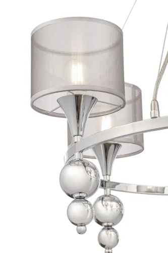Люстра подвесная Lauren FR5093PL-05CH Freya серебряная на 5 ламп, основание хром в стиле современный  фото 3