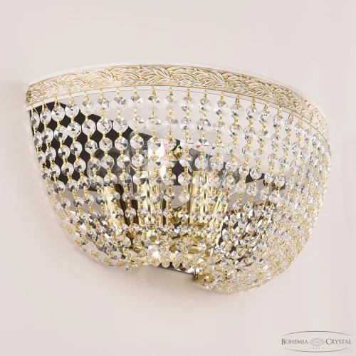 Бра AL19111B/35OL WMG Bohemia Ivele Crystal прозрачный на 3 лампы, основание золотое патина белое в стиле классический r фото 3