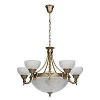 Люстра подвесная Афродита 317011708 MW-Light белая на 5 ламп, основание латунь в стиле классический 