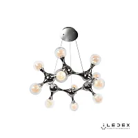 Светильник подвесной LED Blossom C4465-12R CR iLedex прозрачный 1 лампа, основание хром в стиле современный хай-тек молекула шар