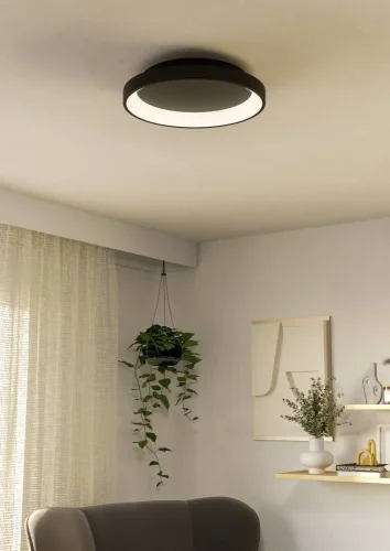 Светильник потолочный LED Loretello 901251 Eglo чёрный на 1 лампу, основание чёрное в стиле современный круглый фото 2 Светильник потолочный LED Loretello 901251 Eglo чёрный на 1 лампу, основание чёрное в стиле современный круглый фото 2