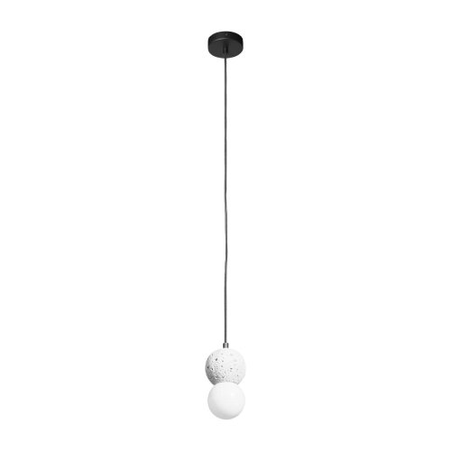 Светильник подвесной Quill 10109 Light grey LOFT IT белый 1 лампа, основание чёрное в стиле арт-деко шар фото 5