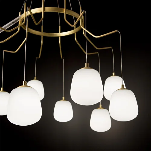 Люстра подвесная KAROUSEL SP6 Ideal Lux белая на 6 ламп, основание латунь в стиле современный шар фото 2