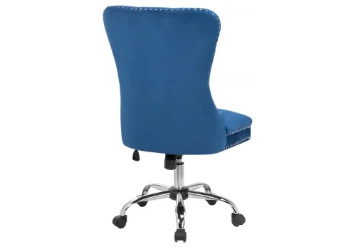 Компьютерное кресло Vento blue 11856 Woodville, синий/велюр, ножки/металл/хром, размеры - *1110***530*620 фото 5