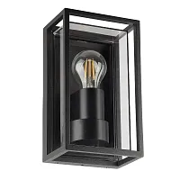 Настенный светильник Marfik A2322AL-1BK Arte Lamp уличный IP65 чёрный 1 лампа, плафон прозрачный в стиле классика E27