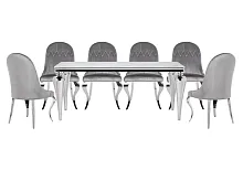 Обеденная группа Карли white / gray 599469 Woodville на 1 , основание в стиле современный скандинавский 
